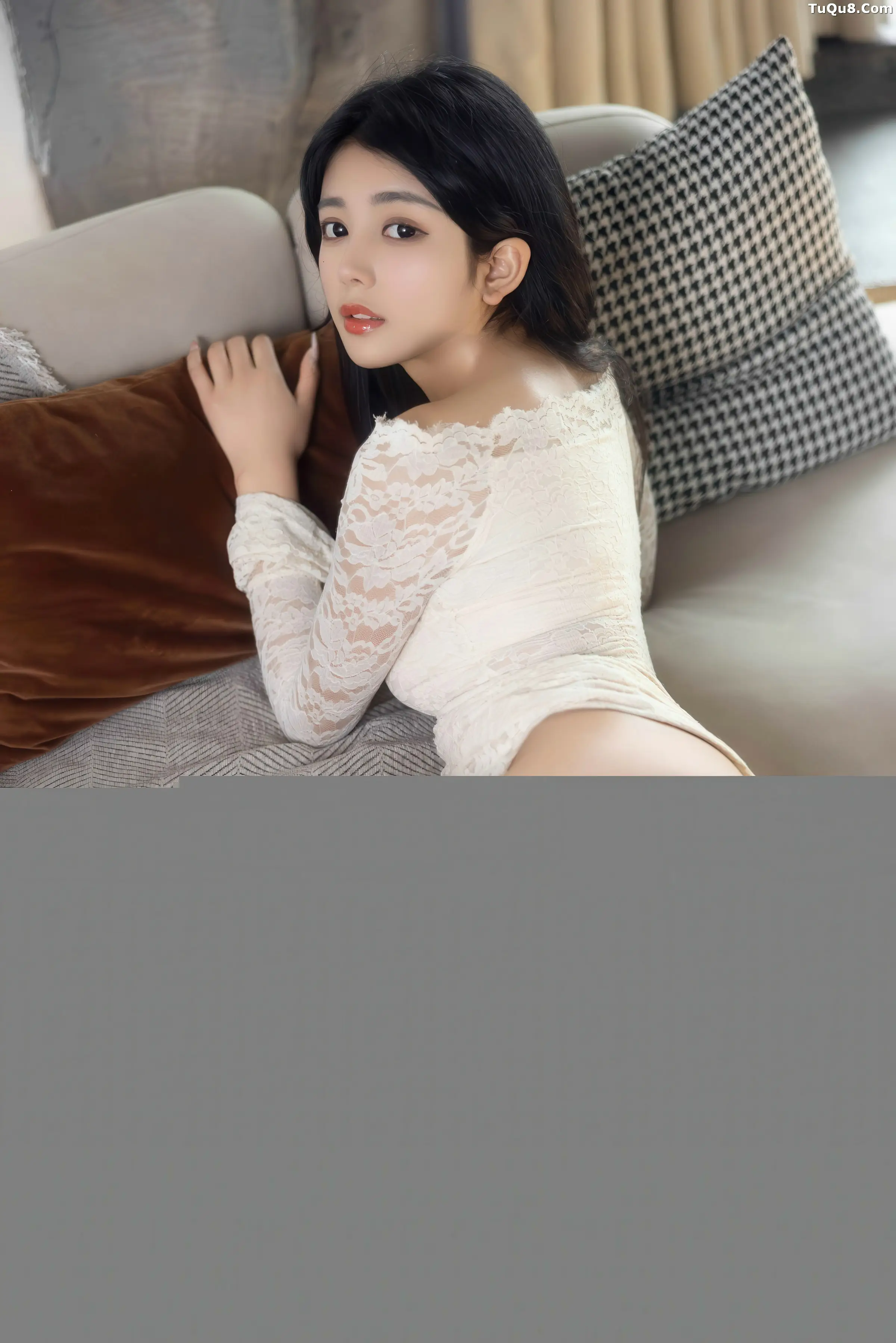 姜冉冉_Renee@白色连衣短裙配超薄肉丝秀柔美身姿绝美写真75P